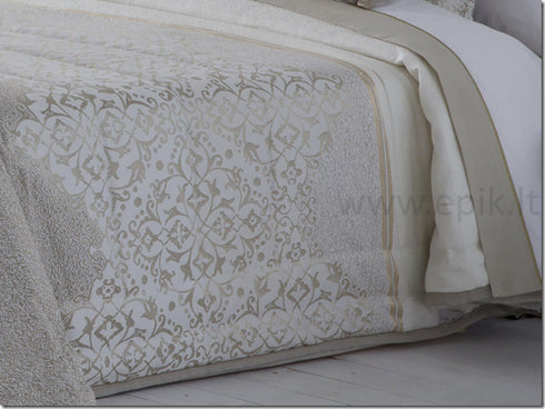 Lovatiesė "Sacha", kreminė su blizgiais motyvais